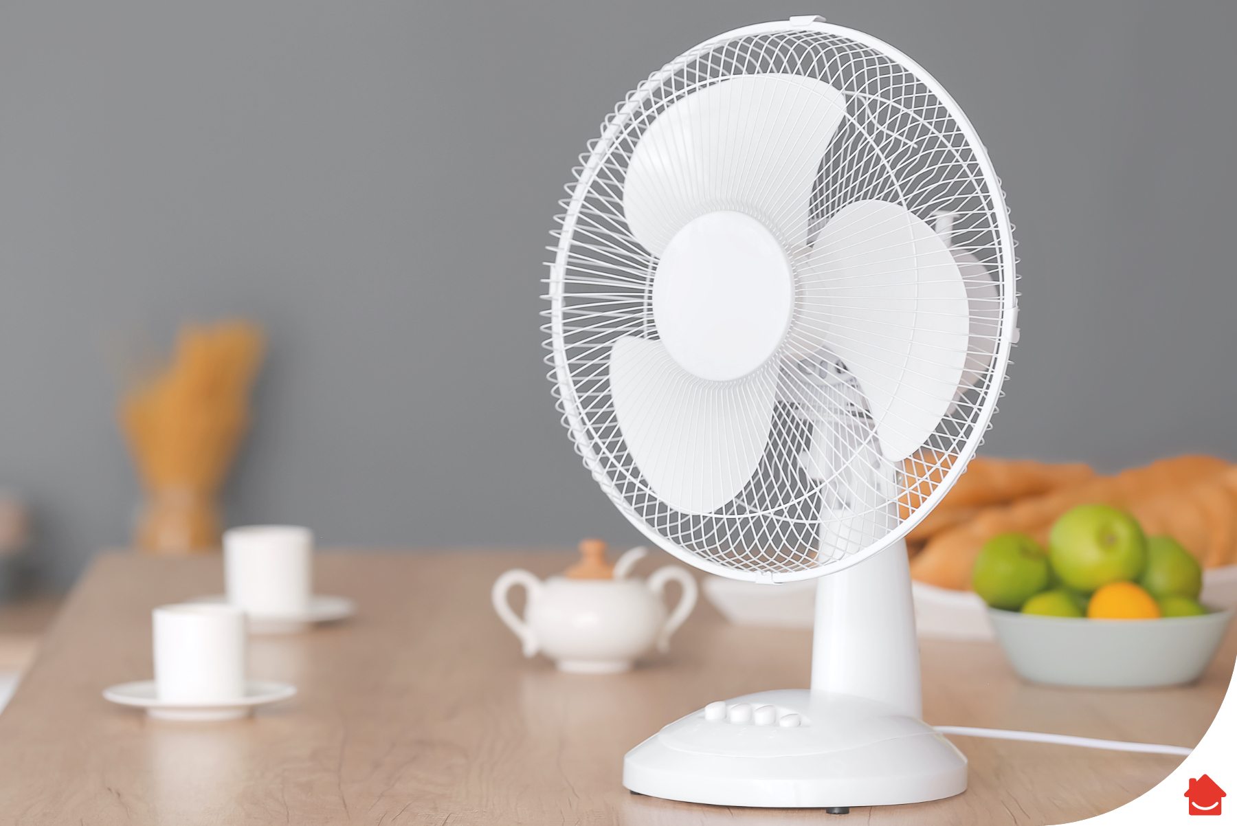 A fan being used to cool down a room fast.