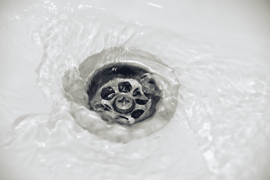 A clean, unblocked bath drain