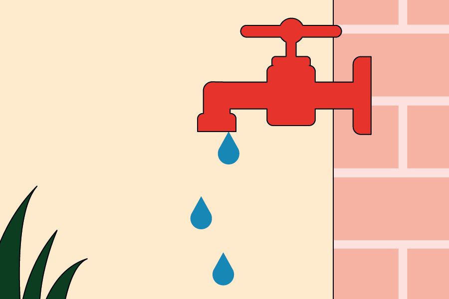 Graphic of a dripping outside tap