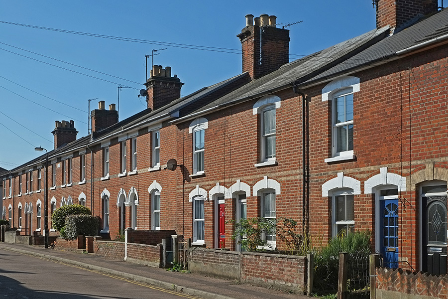 A street of terraced houses